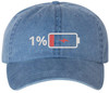 Low Battery 1% Embroidered Baseball Cap – Funny Dad Hat for Men & Women – 100% Cotton Adjustable
