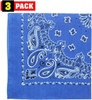 Trainmen Paisley Bandanas Head Scarf Do-rag 100% Cotton Bandanna Head Cover 22" x 22", 3 Pack