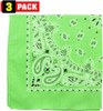 Trainmen Paisley Bandanas Head Scarf Do-rag 100% Cotton Bandanna Head Cover 22" x 22", 3 Pack