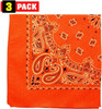 Trainmen Paisley Bandanas Head Scarf Do-rag 100% Cotton Bandanna Head Cover 22" x 22", 3 Pack