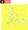 Trainmen Paisley Bandanas Head Scarf Do-rag 100% Cotton Bandanna Head Cover 22" x 22", 3 Pack