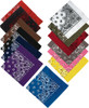 ARMYU 13-Pack Classic Paisley Bandanas – Military Army Cotton Head Scarf, Do-Rag & Face Cover, Trainmen Style