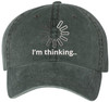 I'm Thinking Please Wait Embroidered Vintage Baseball Cap Washed Denim Adjustable Funny Dad Hat