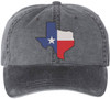 Texas The Lone Star State Flag Embroidered Baseball Cap | TX Map Shaped Lone Star Hat, Black