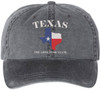 Texas The Lone Star State Flag Embroidered Baseball Cap | TX Map Shaped Lone Star Hat, Black
