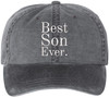 Best Son Ever Embroidered Hat | Adjustable Baseball Cap Gift for Son | Casual Washed Cotton Everyday Headwear