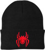 Spider Embroidered Beanie Hat | Warm Knit Acrylic Halloween Scary Creepy Crawler Winter Watch Cap