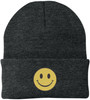 Smiiley Face Embroidered Beanie Hat | 100% Acrylic Knitted Winter Unisex Skull Cap