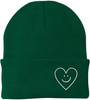 Heart Smiley Face Love Embroidered Beanie | Knit Warm Skull Cap Acrylic Hat Cute Gift for Boyfriend, Girlfriend & Loved Ones