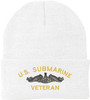 U.S. Submarine Veteran Embroidered Beanie Navy Veteran Knit Cuffed Hat