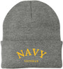 Navy Veteran Embroidered Beanie Hat | USA Military Patriotic 100% Acrylic Winter Knit Cap for Men & Women