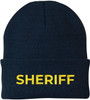 Sheriff Embroidered Beanie Hat USA Army Uniform Police 100% Acrylic Knit Winter Watch Cap
