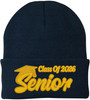 Senior 2026 Embroidered Beanie Hat Acrylic Knit Soft Warm Graduate Finish School Beanie Watch Cap