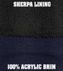 SECURITY Large Embroidered Beanie SHERPA Lined Warm Winter Watch Cap Security Winter Hat Uniform