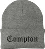 Compton Embroidered Beanie Knit Watch Skull Cap with Old English Letters | Warm Winter Hat