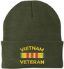 Vietnam Veteran Embroidered Beanie Military Service Ribbon Patriotic Gift Knit Cap