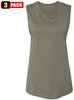 Womens Muscle Tank Top 3 Pack Sleeveless Workout Shirts Cotton Relaxed Fit Athletic Cami Tanks