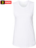 Womens Muscle Tank Top 3 Pack Sleeveless Workout Shirts Cotton Relaxed Fit Athletic Cami Tanks