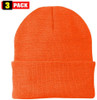 3 Pack Acrylic Beanie Watch Caps, Warm Knit Skull Cap for Men & Women, Blanks Soft Winter Hats