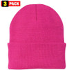 3 Pack Acrylic Beanie Watch Caps, Warm Knit Skull Cap for Men & Women, Blanks Soft Winter Hats