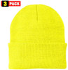 3 Pack Acrylic Beanie Watch Caps, Warm Knit Skull Cap for Men & Women, Blanks Soft Winter Hats