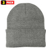 3 Pack Acrylic Beanie Watch Caps, Warm Knit Skull Cap for Men & Women, Blanks Soft Winter Hats
