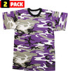 Kids Camouflage T-Shirts, 2 Pack - Youth Tactical Military Camo Tee, Soft & Comfortable Army Tees for Boys & Girls