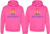 Queen & Queen Printed Hoodies Adult Lesbian Gay Pride Hooded Sweatshirts for Gay Couples (2 Pack)