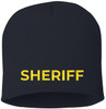 Sheriff Embroidered Skull Cap | 100% Acrylic Knit Police Winter Warm Beanie Hat