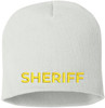 Sheriff Embroidered Skull Cap | 100% Acrylic Knit Police Winter Warm Beanie Hat