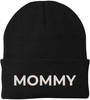 Mommy Embroidered Beanie | Bold Acrylic Knit Winter Hat | Casual Mother's Day Skull Cap Trendy Statement Mom Hat