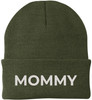 Mommy Embroidered Beanie | Bold Acrylic Knit Winter Hat | Casual Mother's Day Skull Cap Trendy Statement Mom Hat