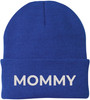 Mommy Embroidered Beanie | Bold Acrylic Knit Winter Hat | Casual Mother's Day Skull Cap Trendy Statement Mom Hat