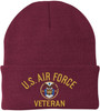 Air Force Veteran Embroidered Beanie | USAF Military Army Skull Cap Acrylic Vet Warm Winter Watch Hat