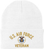 Air Force Veteran Embroidered Beanie | USAF Military Army Skull Cap Acrylic Vet Warm Winter Watch Hat