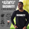 Army Universe SECURITY Crewneck Sweatshirt Pullover Crew Fleece Shirt Bouncer Guard Officer Uniform (Front + Back Print)