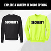 Army Universe SECURITY Crewneck Sweatshirt Pullover Crew Fleece Shirt Bouncer Guard Officer Uniform (Front + Back Print)