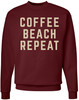 Coffee Beach Repeat Printed Sweatshirt Summer Polycotton Crewneck Pullover