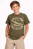 Flying Fortress B17 Bomber Jet Kids T-Shirt | USA Airplane Army B-17 100% Cotton Youth Tee Shirt, Military Green