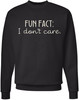 Fun Fact I Don’t Care Printed Hoodie Sarcastic Humor Quote Polycotton Pullover Hooded Sweatshirt