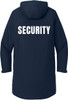 SECURITY Waterproof Insulated Sideline Parka Jacket Long Rain Coat with Hood (Double Sided Print)