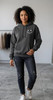 Happy Face Printed Hoodie Minimalist Smile Graphic Cotton Pullover Sweatshirt