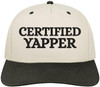 Certified Yapper Embroidered Two Tone Baseball Cap Funny Sarcastic Meme Dad Hat
