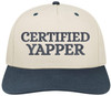 Certified Yapper Embroidered Two Tone Baseball Cap Funny Sarcastic Meme Dad Hat