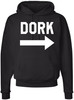 Dork Printed Hoodie Sarcastic Humor Graphic Cotton Polyester Pullover Hooded Sweatshirt, Black