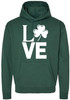 Love Printed Hooded Sweatshirt | St. Patrick's Day Irish Holiday Costume Hoodie | for Men & Women, Dark Green