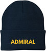 Admiral Embroidered Beanie | USA Military Navy Inspired Warm 100% Acrylic Winter Knit Hat for Men & Women