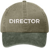 Director Embroidered Baseball Cap | Two Tone 100% Cotton Military Style Adjustable Unisex Hat