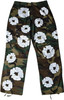 Camouflage Flower Printed Trousers Floral Graphic Camo Pattern Cotton Polyester Straight Leg Pants, Woodland Camo