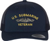 U.S. Submarine Veteran Embroidered Trucker Hat Navy Military Mesh Back Snapback Baseball Cap